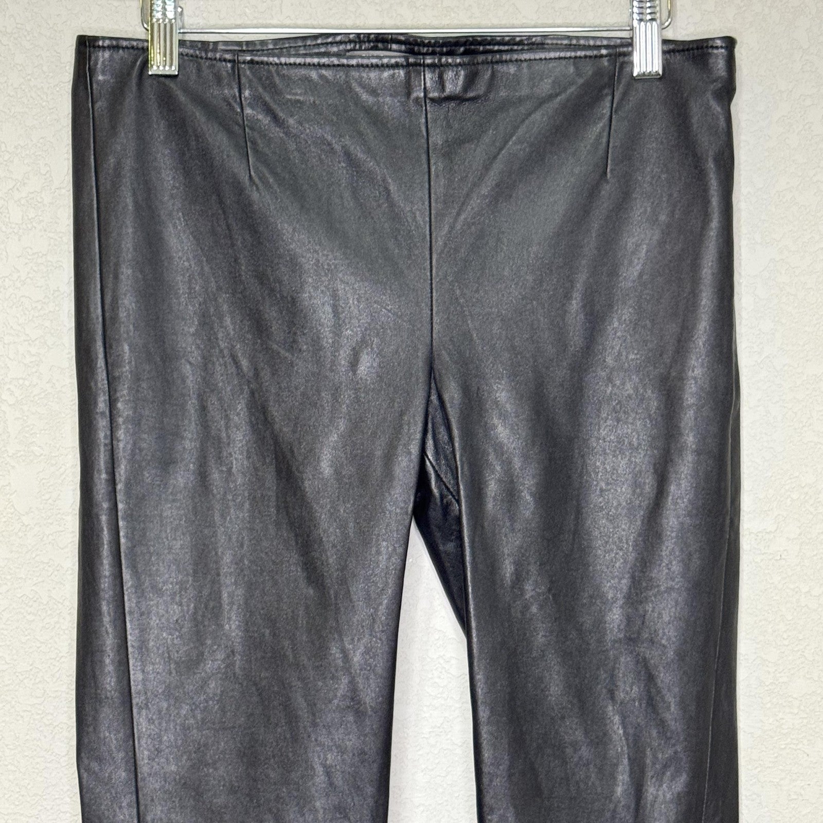 Michael Stars Pants Womens Medium Black Stretch Leather Leggings Skinny KT13C750