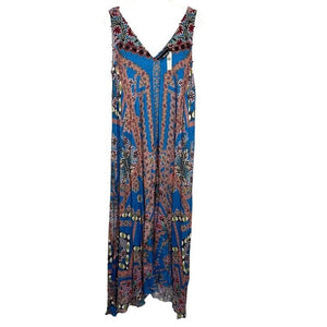 Anthropologie Hemant & Nandita Dress Size Small Blue Zarna Floral Maxi $228