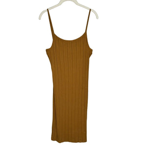 House of Harlow Brown Ribbed Mini Bodycon Dress Size Large NEW