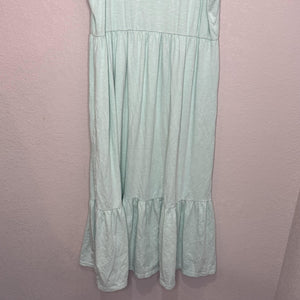 Sundry Dress Womens Size 3 Large Mint Green Ruffle Maxi Sleeveless Made USA