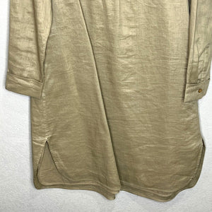 JNBY Tan Brown Linen Lagenlook Shirt Dress Size XS / S