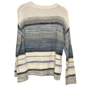 Rails Sweater Size XS Daphne Stripe Wool & Cashmere Blue Grey Ivory Metallic