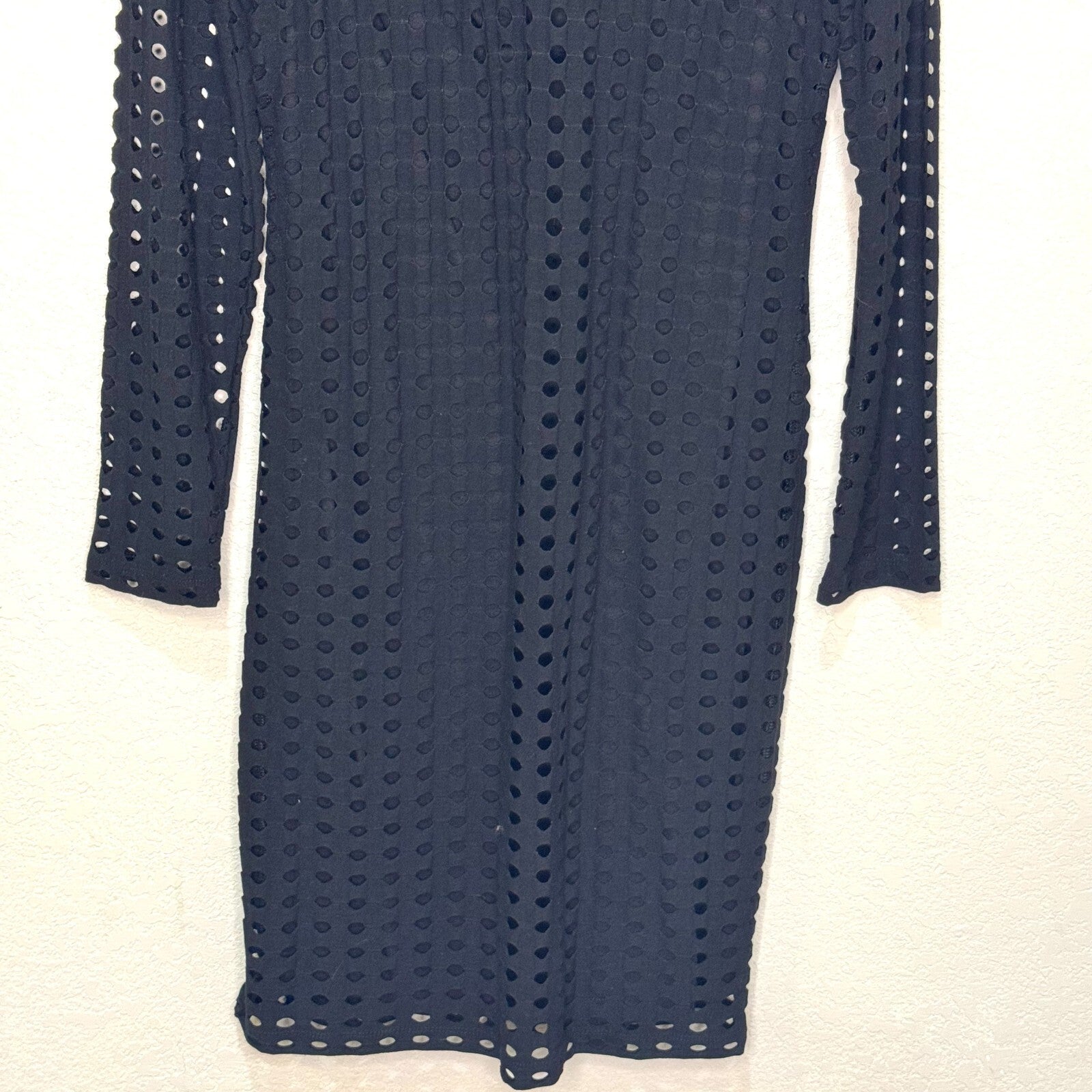 T by Alexander Wang Black Dress Size Medium Circle Hole Long Sleeve Sexy