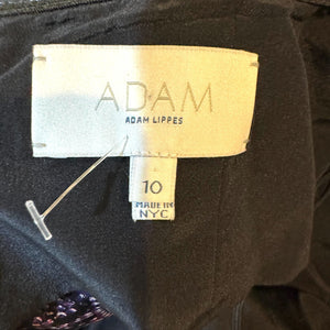 Adam Lippes Dress Size 10 NEW Silk Purple Animal Print Tiered Midi $475