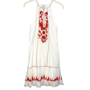 Joie Clemency Red White Cotton Embroidered Halter Neck Dress Size Small NEW $298