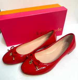 Kate Spade Willa Maraschino Red Patent Leather Flats Size 8.5
