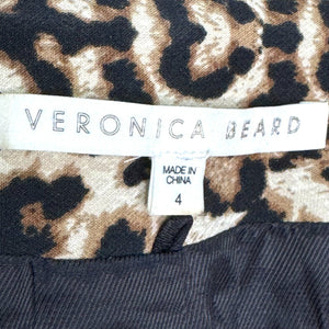 Veronica Beard Miller Dickey Blazer Jacker Size 4 Leopard Double Breasted Gold