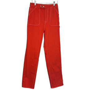Pacsun 90s BF Carpenter Pants Womens 26 Red Straight Leg Utility Workwear
