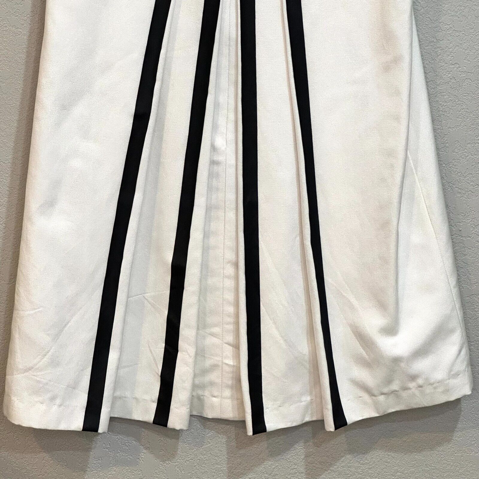 rag & bone Nora Ivory White Black Pleat Back Mini Shift Dress Size 4