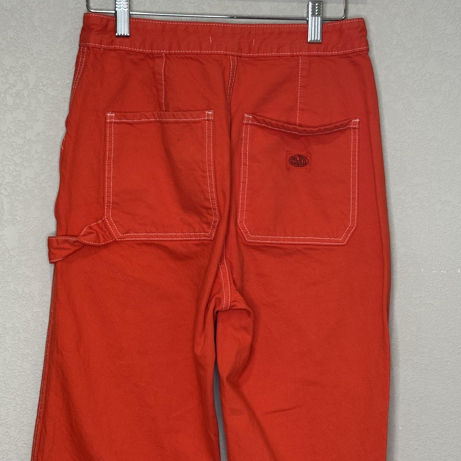 Pacsun 90s BF Carpenter Pants Womens 26 Red Straight Leg Utility Workwear