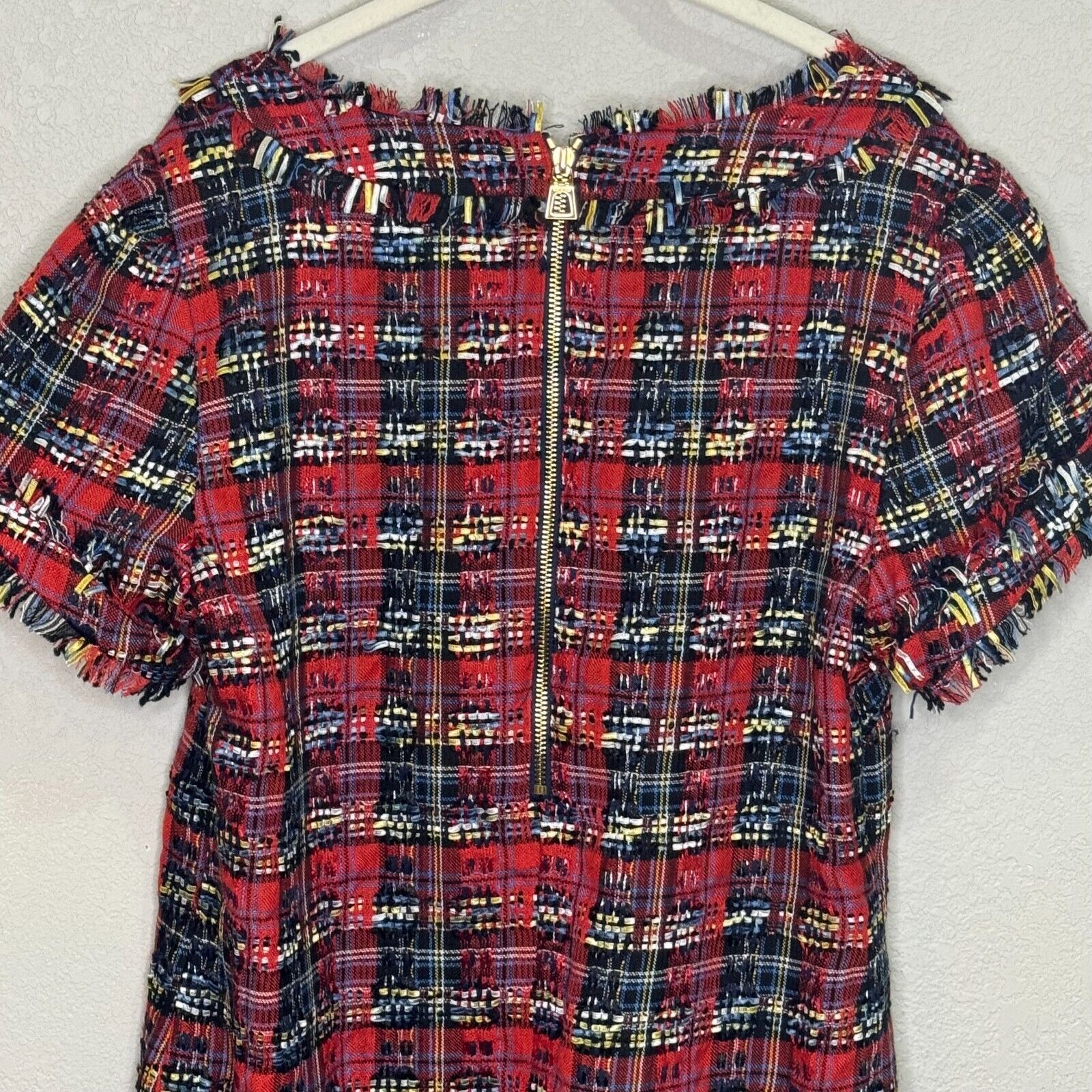 STS Sail to Sable NEW Red Holiday Plaid Shift Dress Size 12 $268