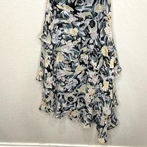 Petal + Pup Dress Womens 8 AU 12 Floral Ruffle Maxi Tiered Spaghetti Strap