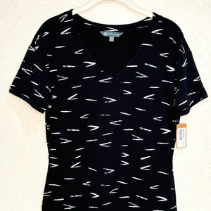 Title Nine Fresh Terry Dress Sandpiper Black Short Sleeve Size XS NEW $99