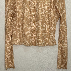 MOTEL Keyla Shirt In Tan Mushroom Size Medium