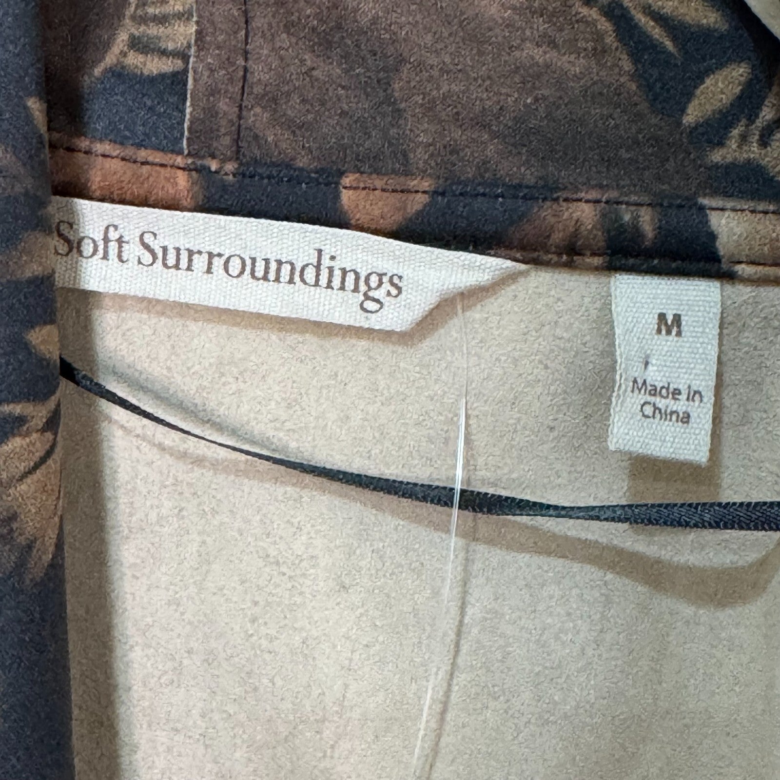 Soft Surroundings Jacket Size Medium NEW Shape Drape Faux Suede Floral