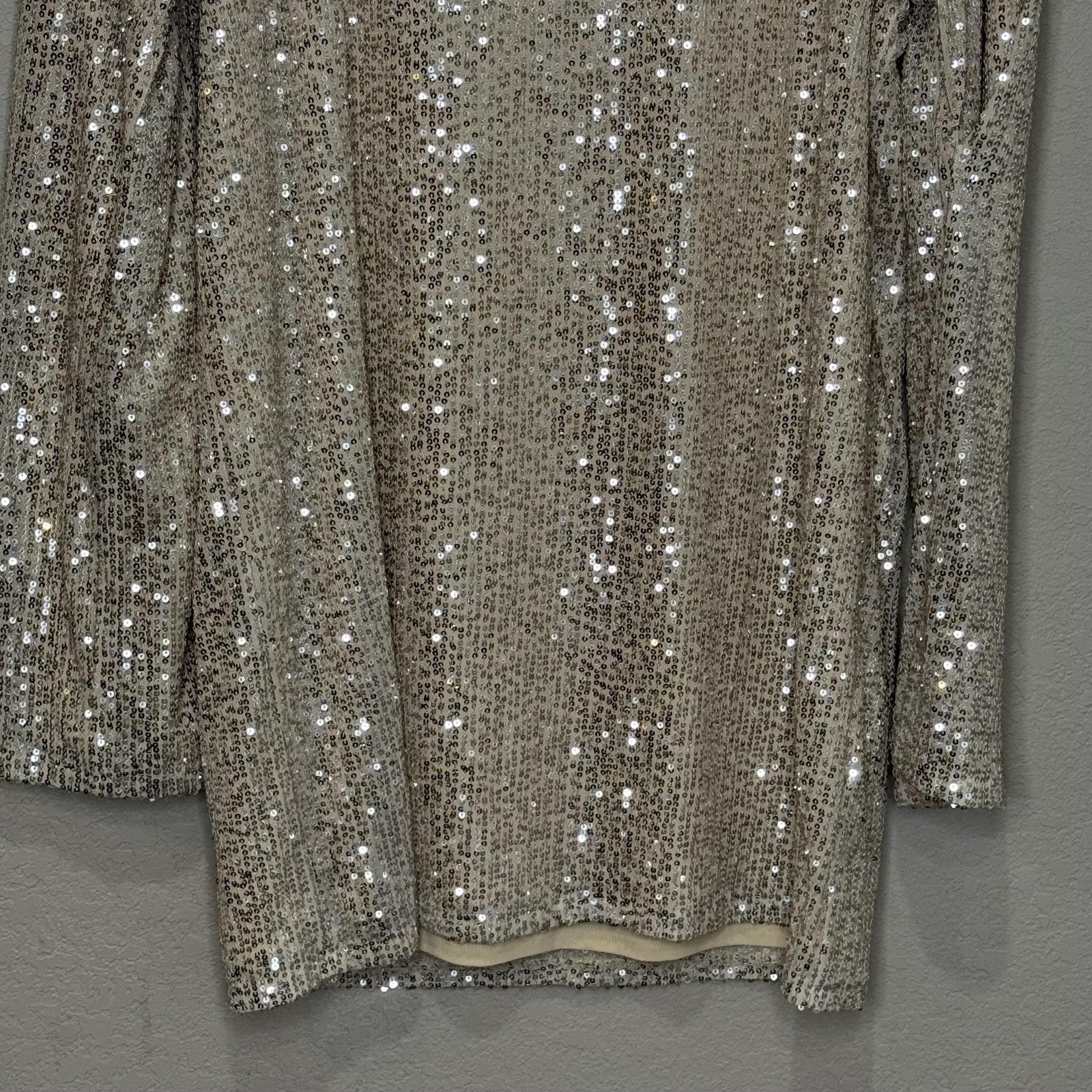 Lovers and Friends Dress Medium Coco Tunic Gold Sequin Long Sleeve Mini Party