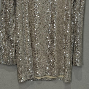 Lovers and Friends Dress Medium Coco Tunic Gold Sequin Long Sleeve Mini Party