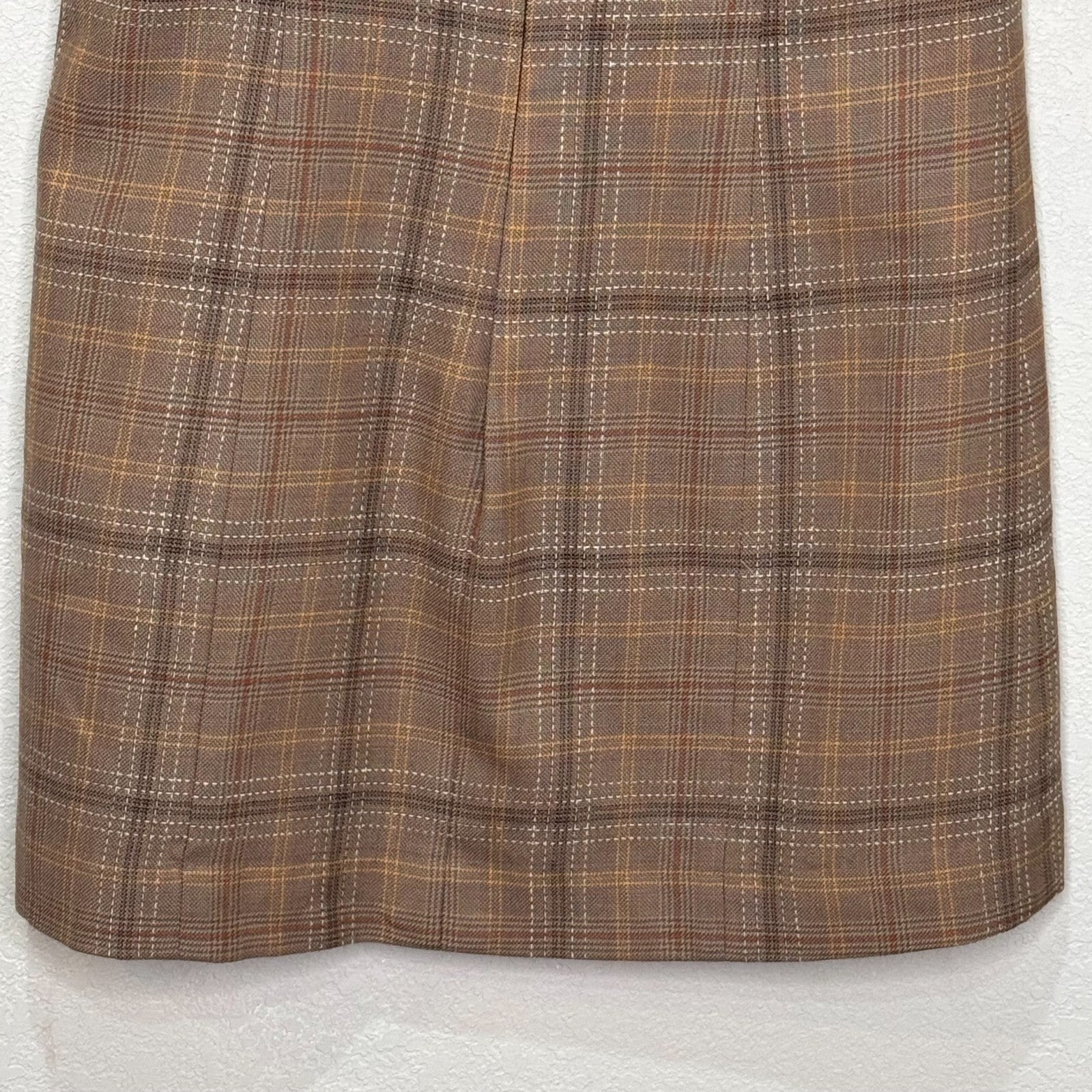 Pendleton Shift Dress Size 10 $198 Brown Plaid Wool Blend Sleeveless