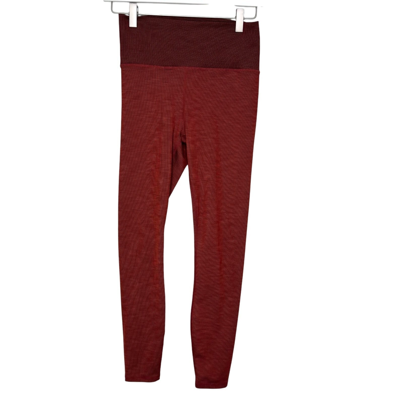 VUORI Clean Elevation Leggings Womens Size Small Ribbed Terracotta