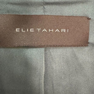 Elie Tahari Teal Green Velvet Blazer Jacket Size 4 Viscose Silk Snap Closure