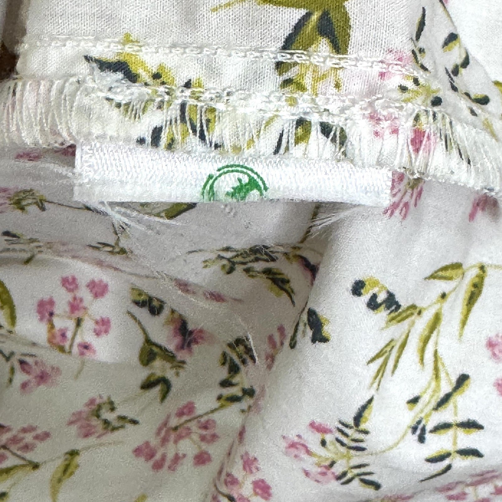 J Crew Shirt Womens Small White Pink Floral Button Front Tie Neck Long Sleeve