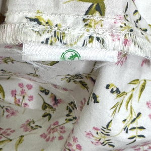 J Crew Shirt Womens Small White Pink Floral Button Front Tie Neck Long Sleeve