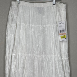 Karen Kane Maxi Skirt Size 2X White The Sunset Embroidered Lined NEW $116