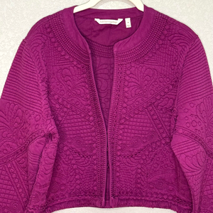 Soft Surroundings Rishi Bolero Quilted Crop Jacket Size Medium Purple