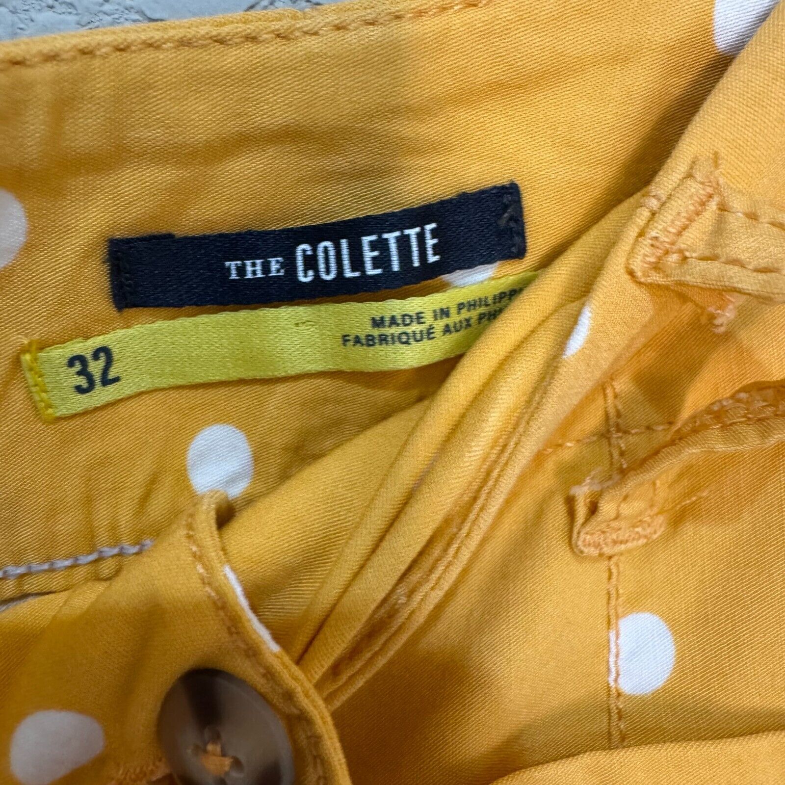 Anthropologie Maeve Colette Pants Size 32 NEW Yellow Gold Polka Dot