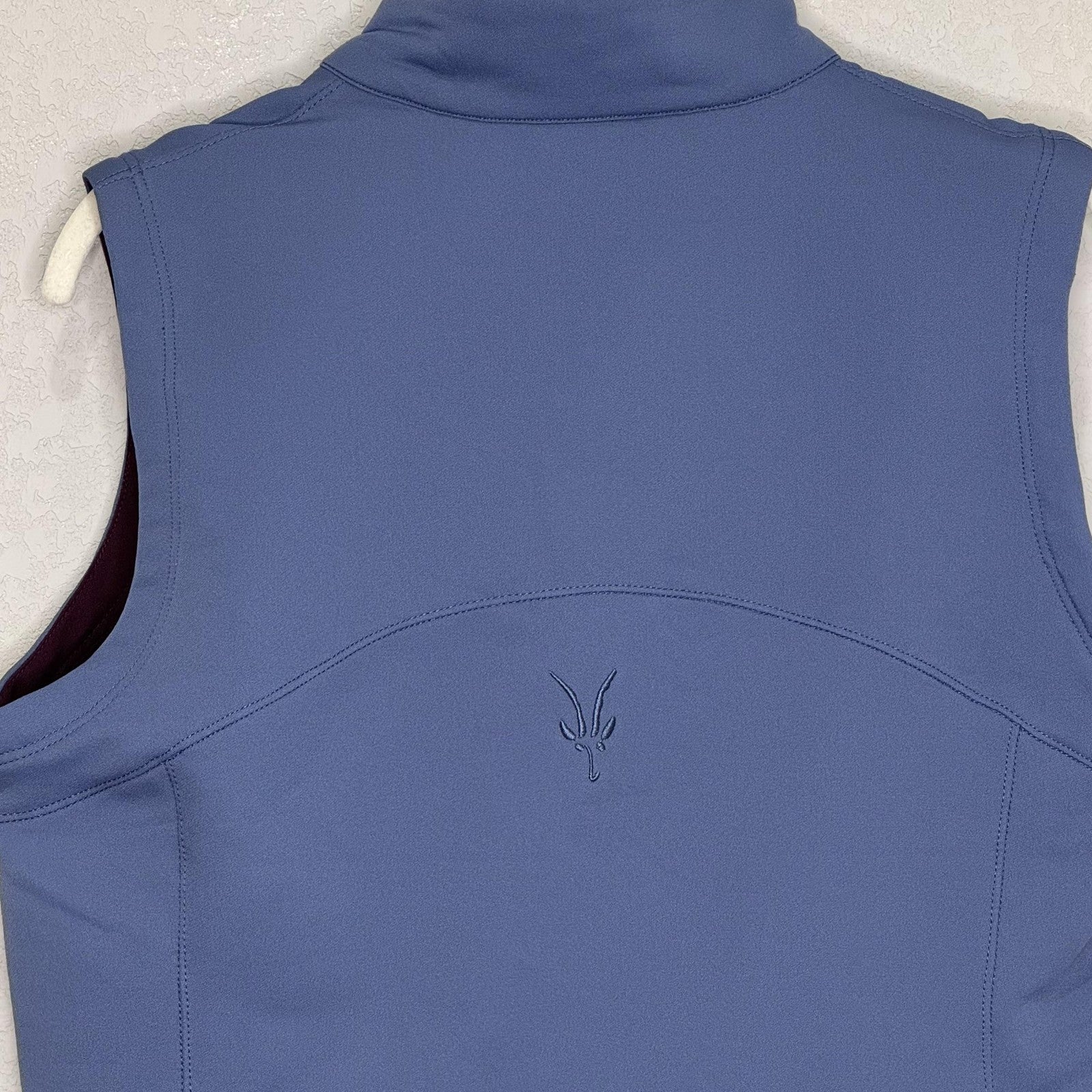 Ibex Vest Womens Medium Blue Climawool Wool Blend Softshell Full Zip Outdoor