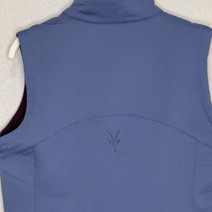 Ibex Vest Womens Medium Blue Climawool Wool Blend Softshell Full Zip Outdoor