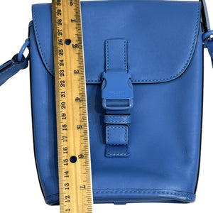 Coach Blue Crossbody Bag Leather Flap Messenger Modern Urban Adjustable Strap