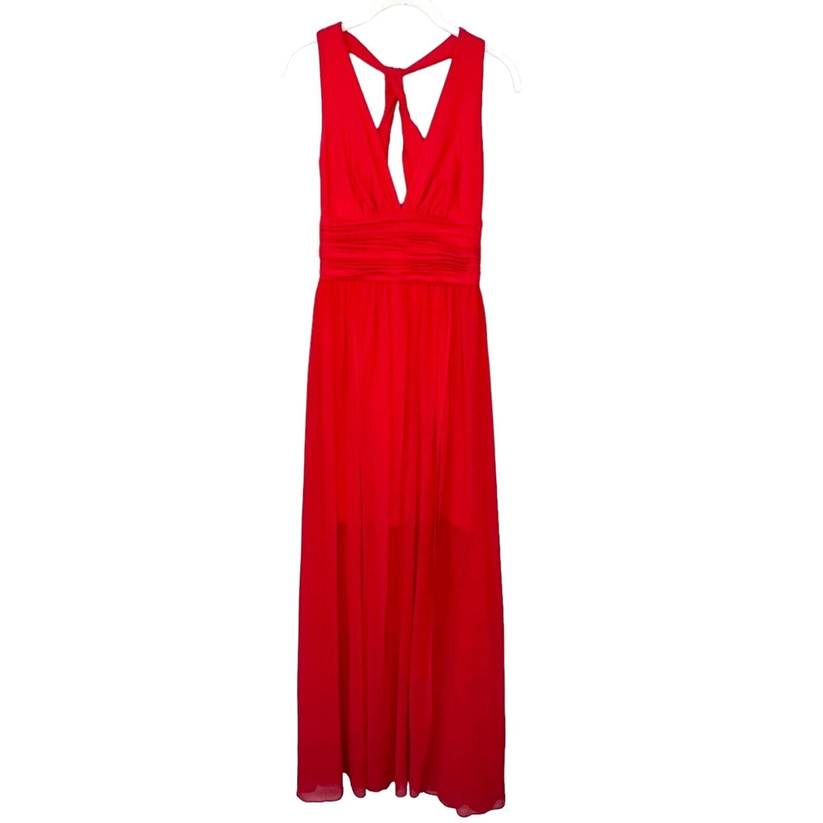 French Connection Red Andros Jersey Halter Maxi Dress Size 4 - Flair-Style