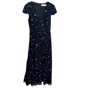 Fame and Partners Dress Black White The Rumi Starry Night Maxi Gown Size 10