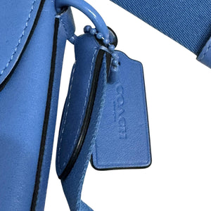 Coach Blue Crossbody Bag Leather Flap Messenger Modern Urban Adjustable Strap