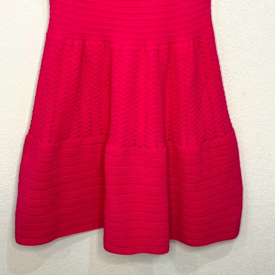 Sandro Paris Fuchsia Pink Multi Pattern Knit Tank Dress US Size 6 (2) NEW $235