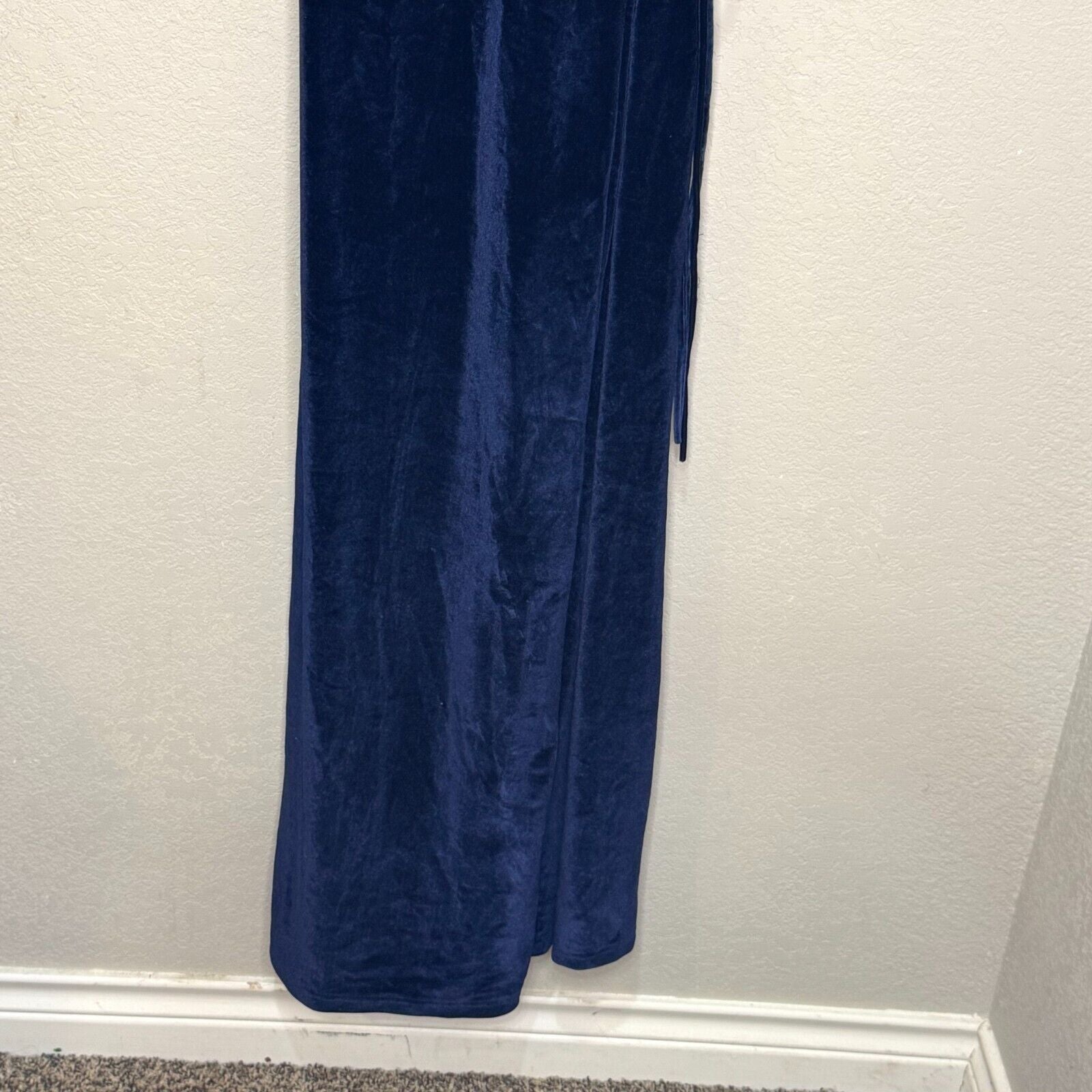 Baltic Born Blue Velvet Maxi Dress Size Large Short Sleeve Wrap