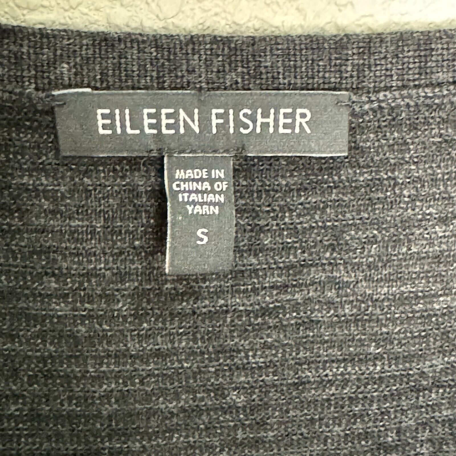 Eileen Fisher Black Gray Striped Cowl Neck Knit Top Sweater Size Small