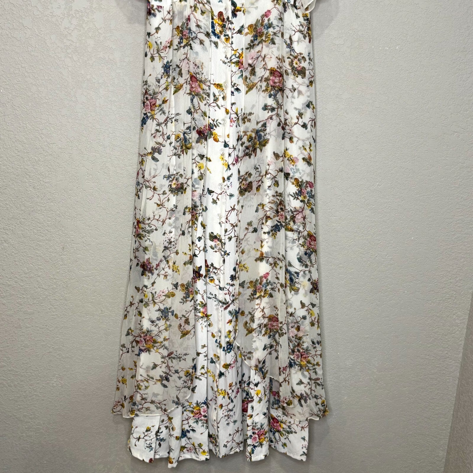 VTG Gail Garner All That Glitters San Francisco Dress Size Small Floral Sheer