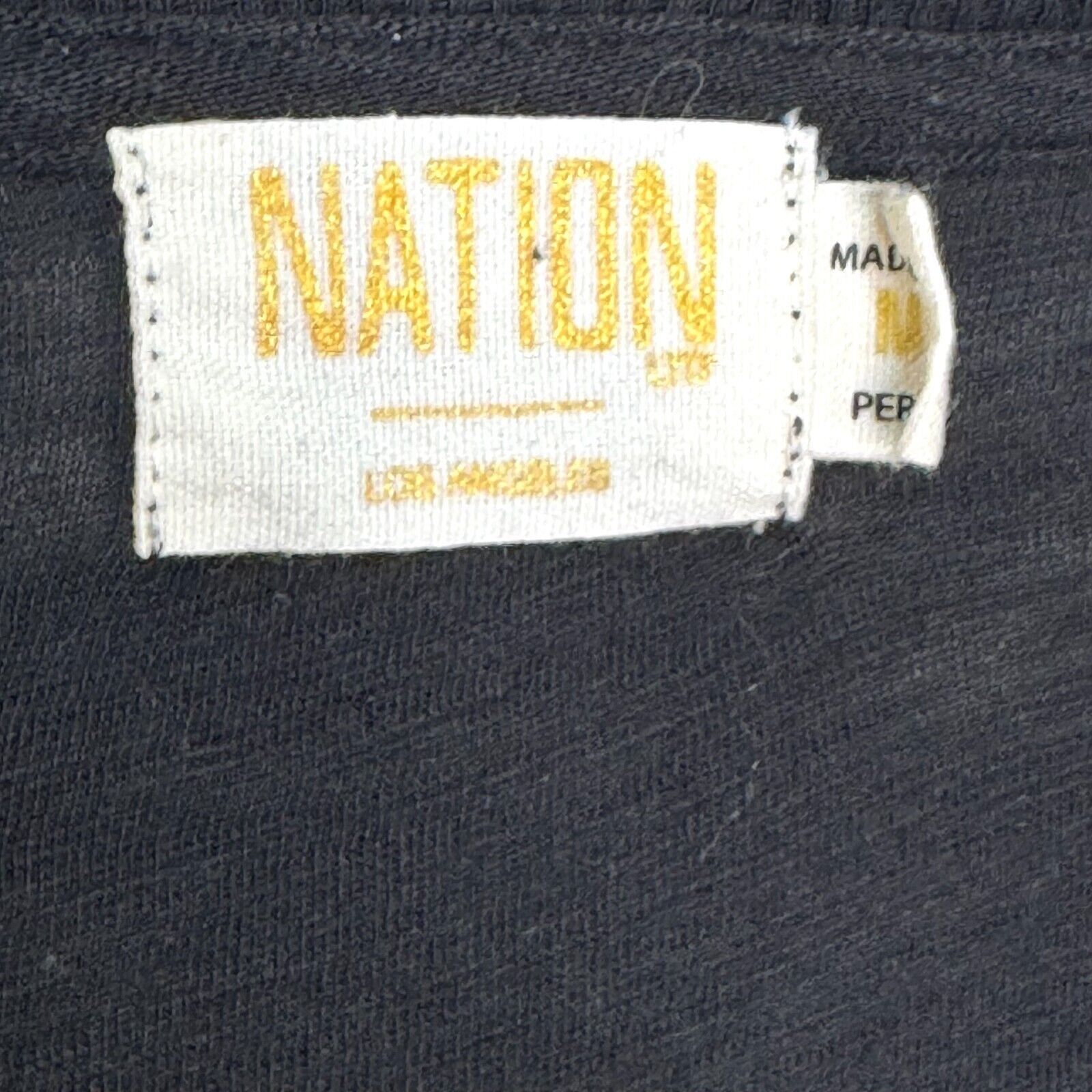 Nation LTD Black Tee Size Medium Scoopneck Long Sleeve Smocked Wrist Pima Cotton