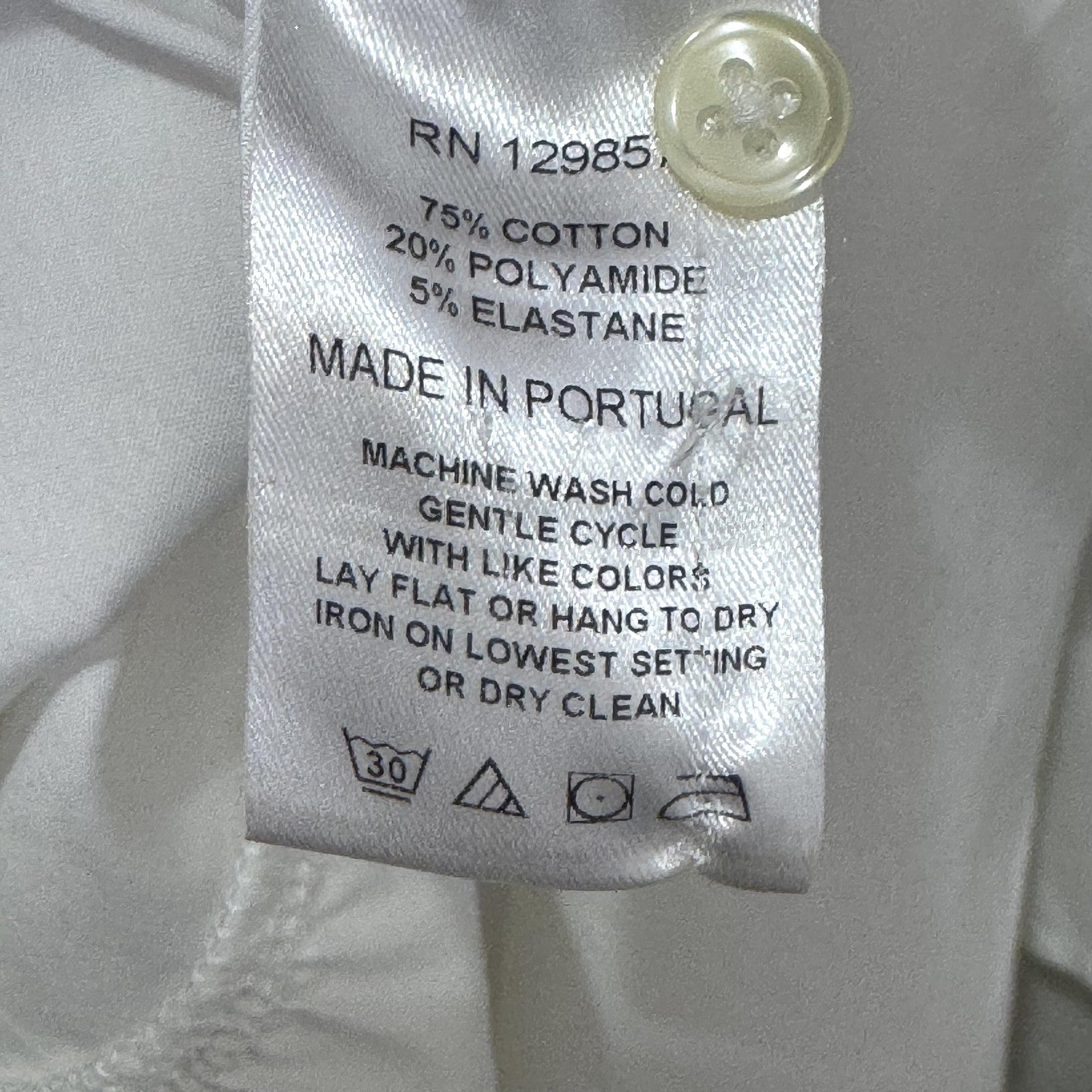 THESHIRT Rochelle Behrens Shirt Dress Womens Medium White Drop Waist Ruffle Hem