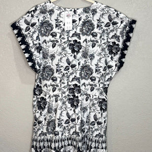 Abercrombie Maxi Dress Size Medium Black White Floral Pattern Missing Belt $130