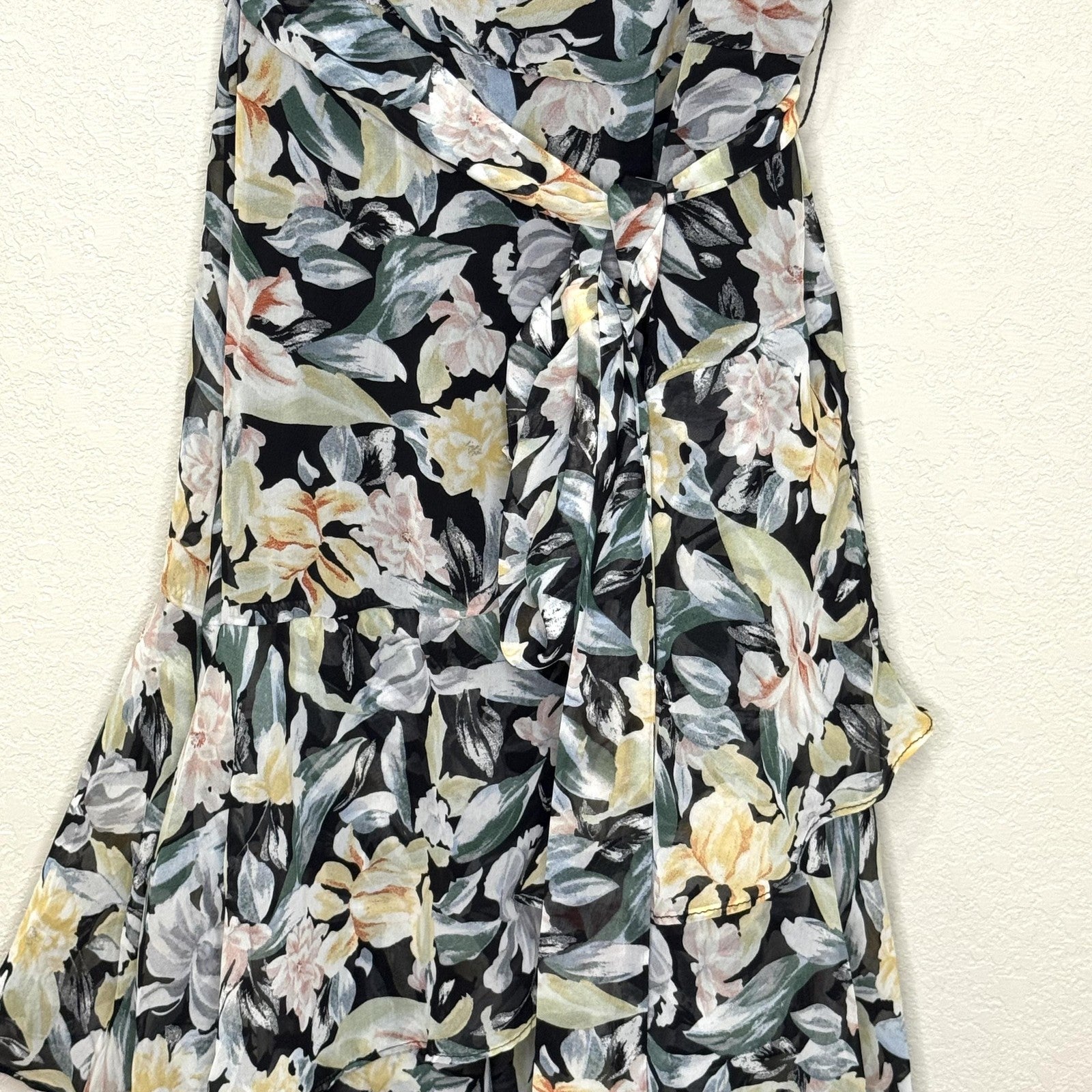 Petal + Pup Dress Womens 8 AU 12 Floral Ruffle Maxi Tiered Spaghetti Strap