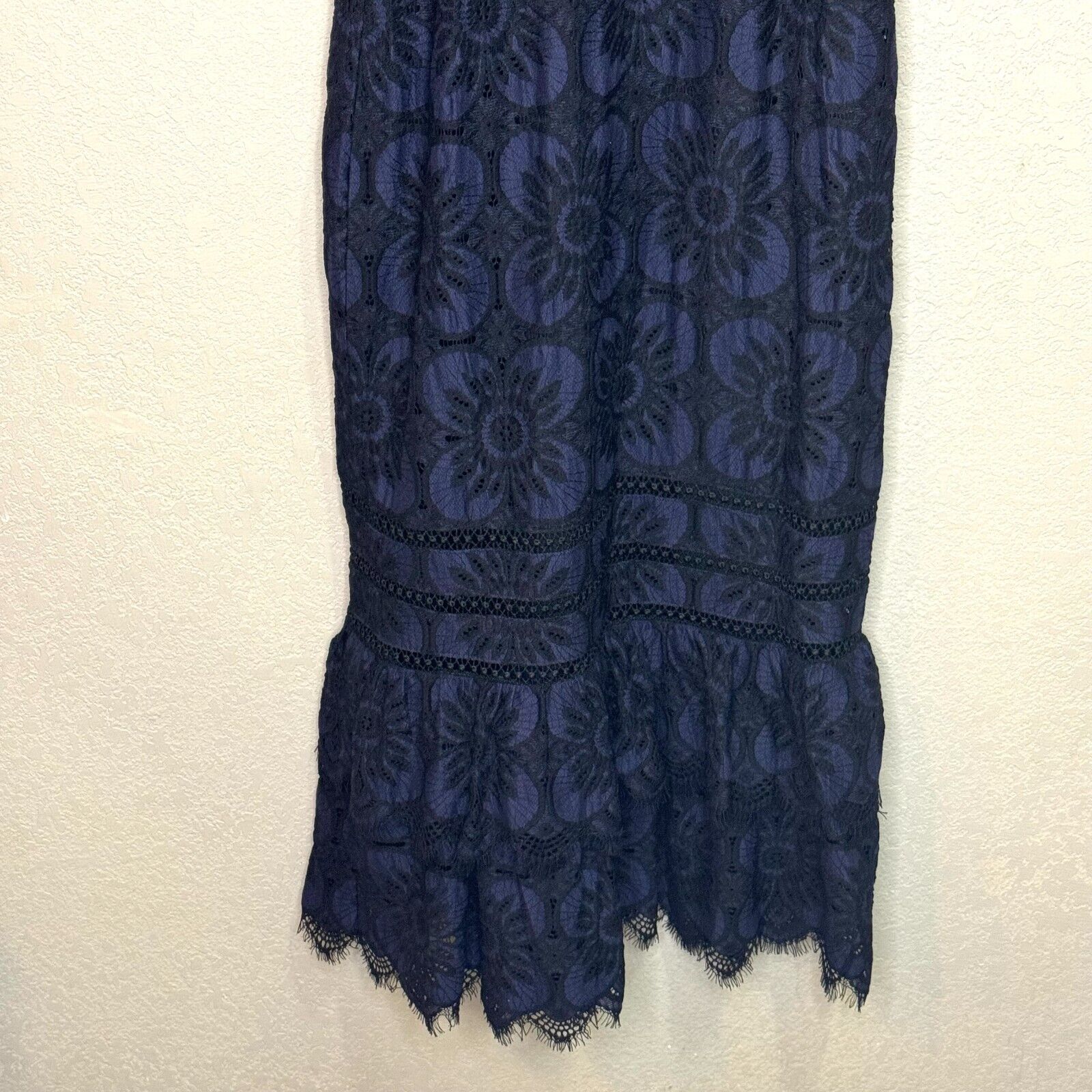 Banana Republic NEW Blue Black Sleeveless Lace Midi Dress Size 6 $159