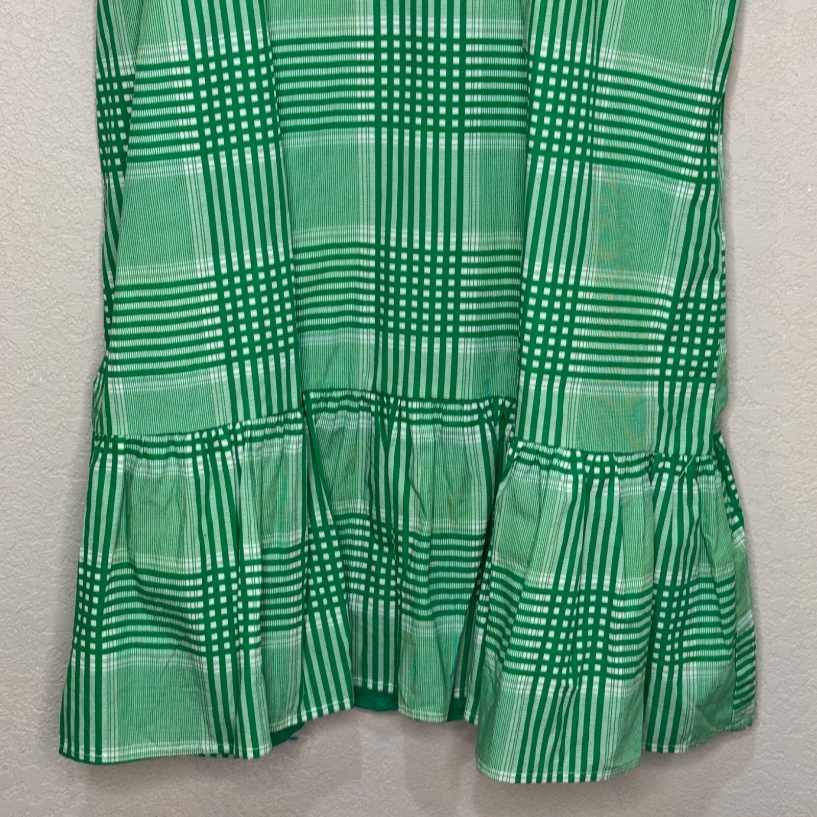 Never A Wallflower Rachel Mini Dress Size XS New $288 Kelly Green White Plaid