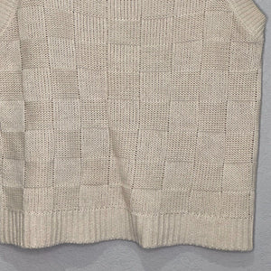 Z Supply Jillian Knit Checkered Vest Size Small Ivory