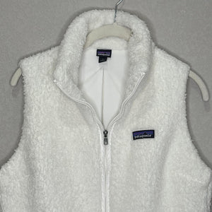 Patagonia Vest Womens Medium White Full Zip Fleece Sherpa Retro Pile 25216FA21
