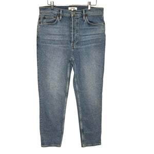 RE/DONE Jeans Size 30 NEW 90s High Rise Ankle Cropped Blue $265