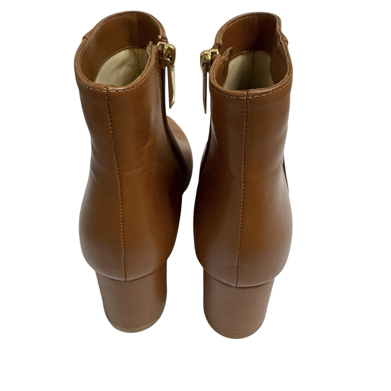 L'Agence Jeanne Boots Womens Size 39 Brown Leather Pointed Toe Block Heel Spain
