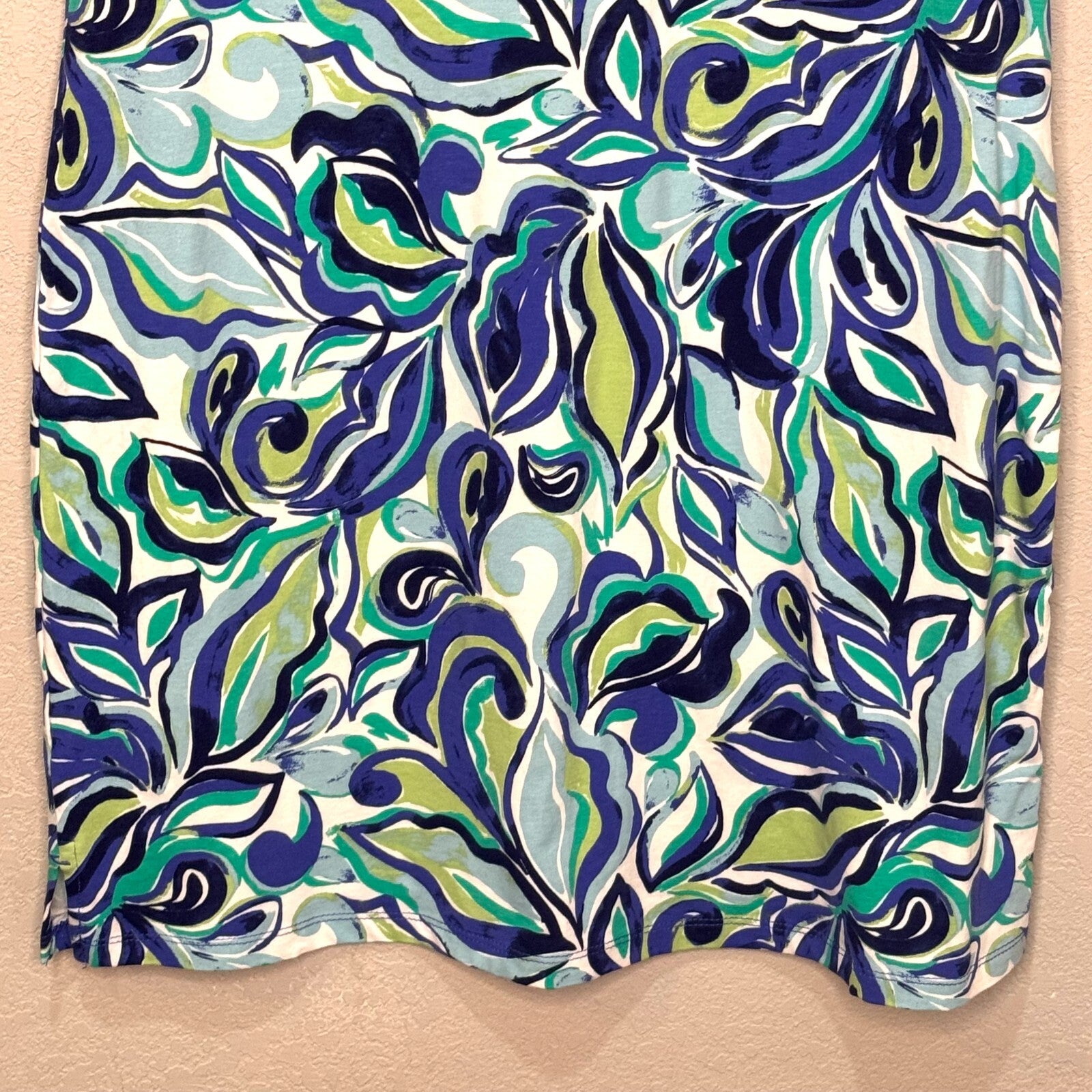 Coolibar Dress Size Medium Oceanside Sleeveless Tank UPF 50 Blue Print